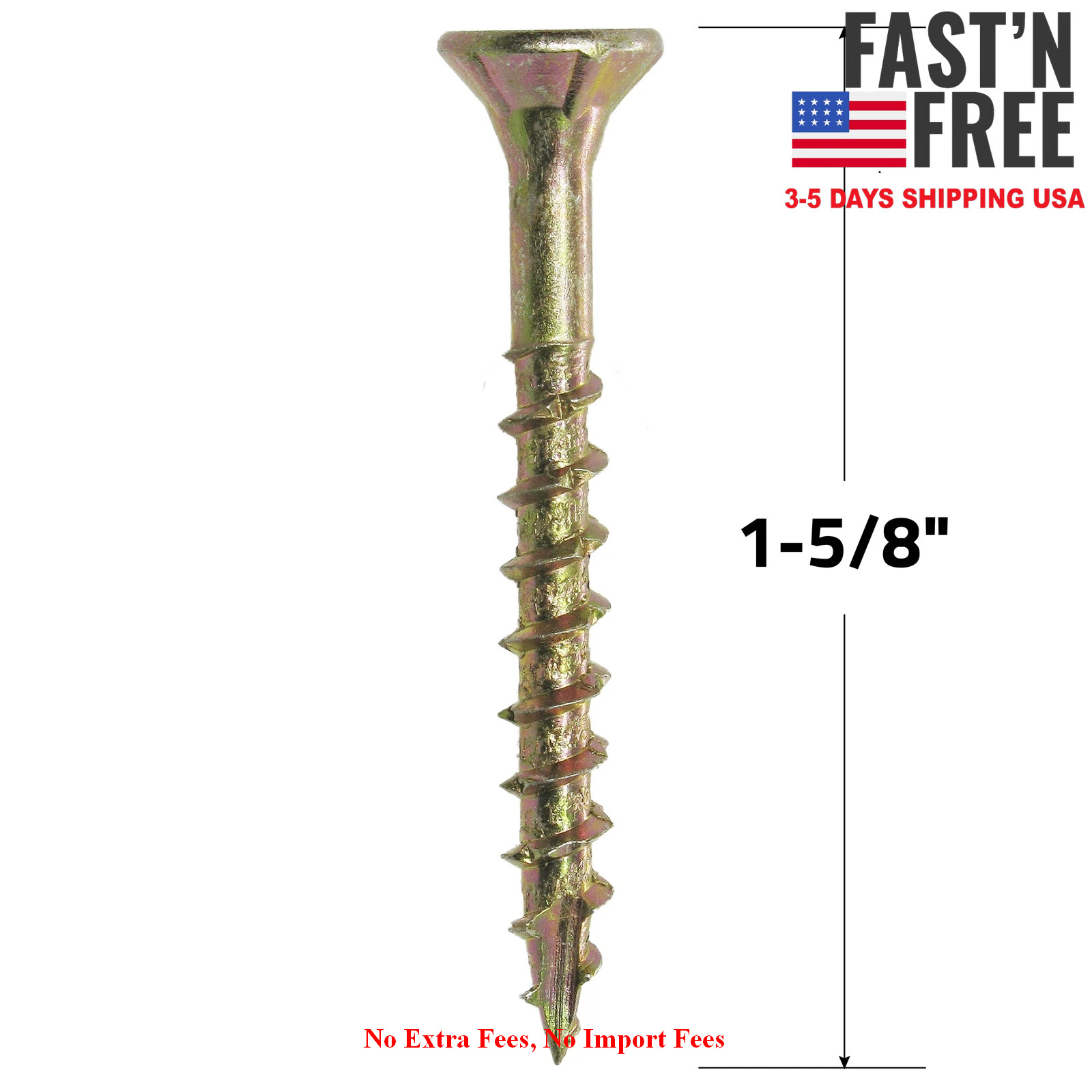 Grip-Rite #8 x 1-5/8 in. Star Drive Gold Construction Wood Screw 10 lb, NEW USA