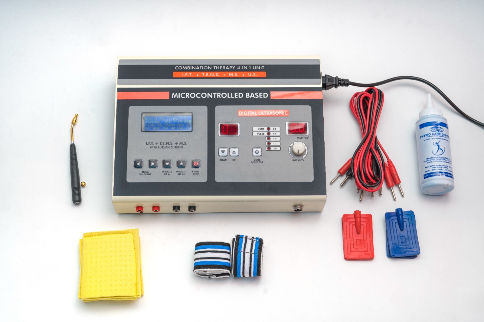 4 in 1 Combination Electrotherapy Four in one IFT + TENS +MS + Ultrasound 1MHz