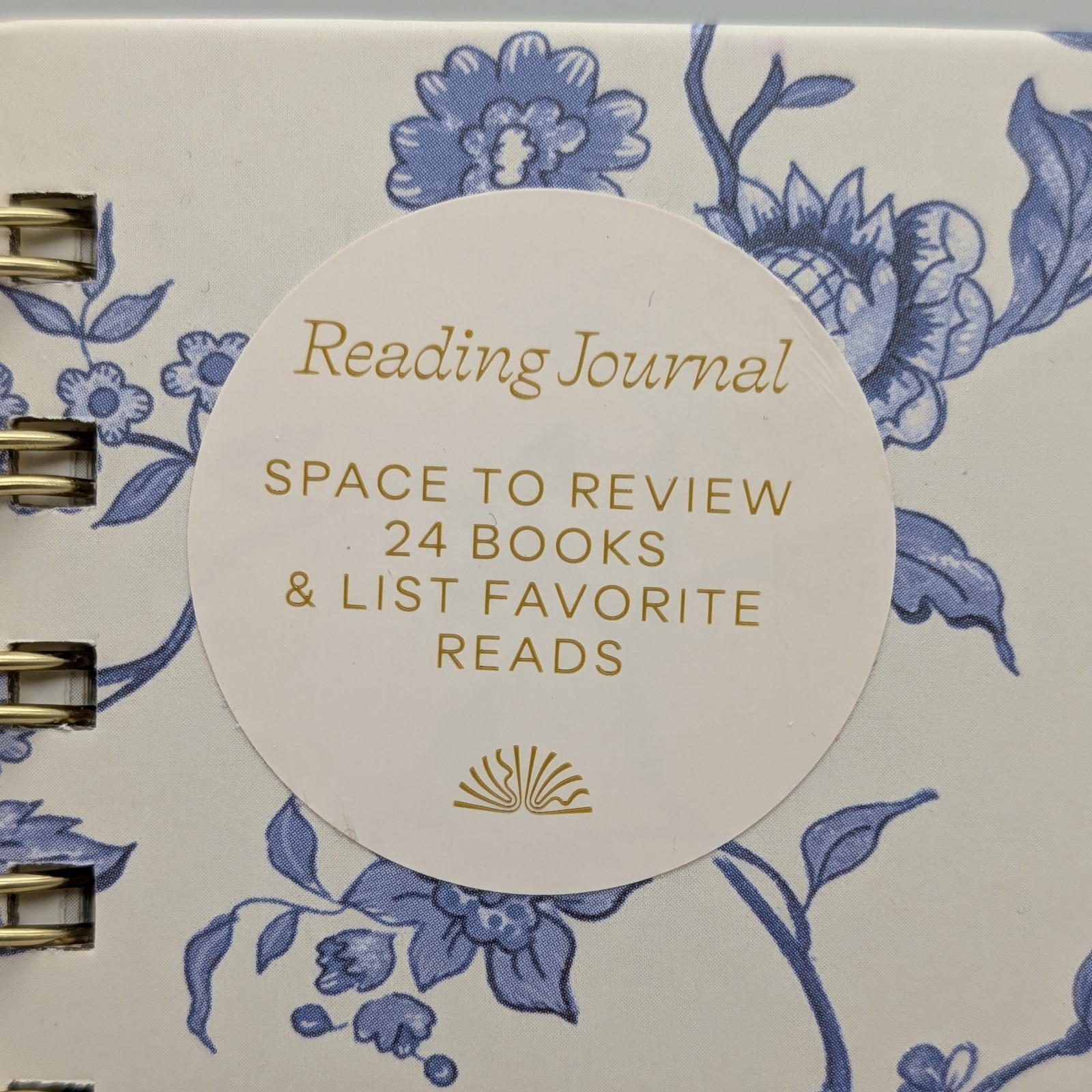 PAPIER Reading Journal Toile Blue B5 Hardcover Spiral Bound 24 Book FREE SHIP