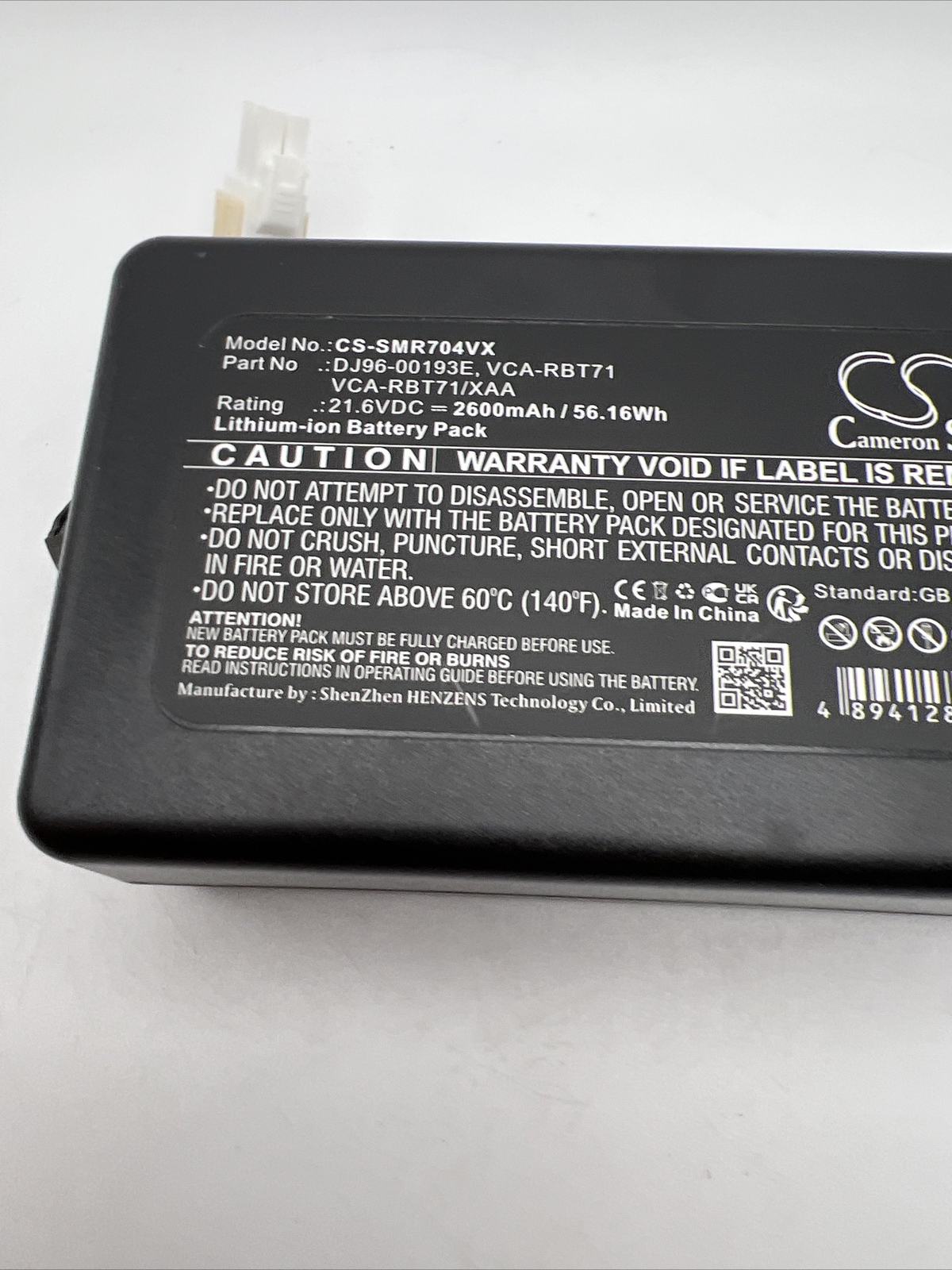 Cameron Sino 2600mAh Battery VCA-RBT71 CS-SMR704VX For Parts or Not Working