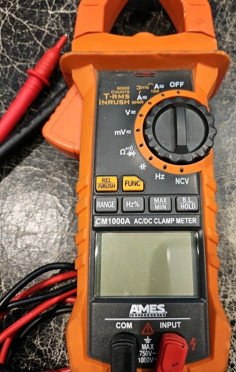 Ames AC / DC Digital Clamp Meter Cat lll 1000V CAT IV 600V CM1000A T-RMS INRUSH