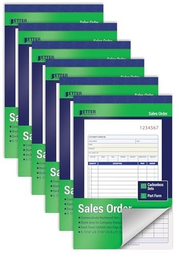 Better Office Products 2-Part Sales Order Book 6 Pack 50 Sets Each