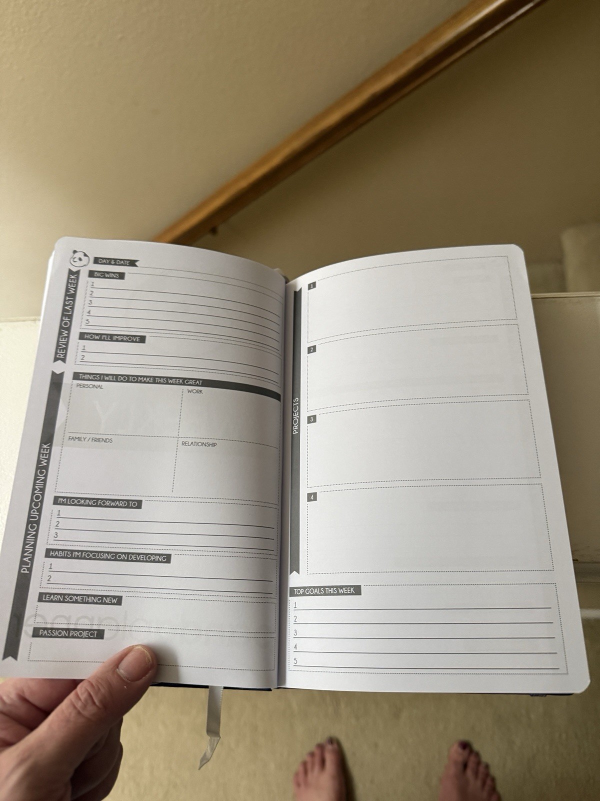 Panda Planner Weekly Planner Notebook, Purple Hardcover Weekly Format