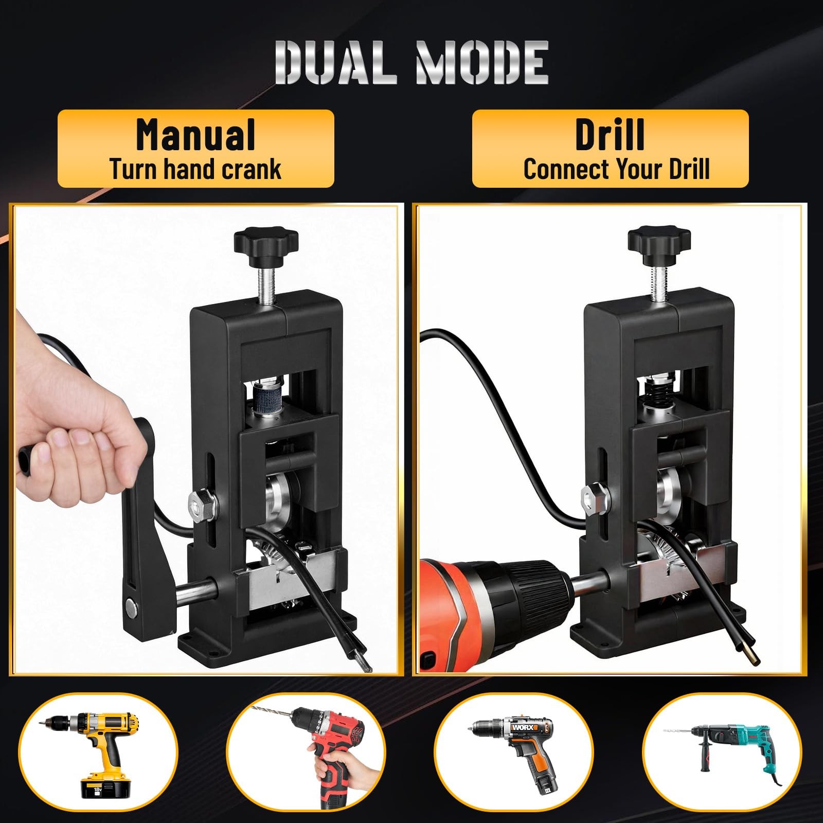 Wire Stripper Machine, 2-in-1 Drill-Powered & Hand Crank Manual Wire Strippin…