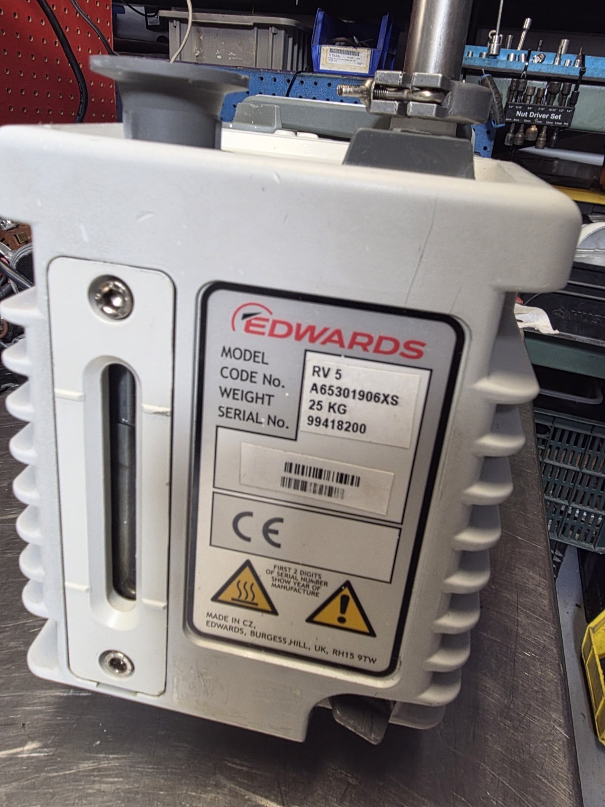 EDWARDS RV5 REBUILT DUAL STAGE MECH VANE VAC PUMP 110-208V 1PH W/12-M WARRANTY