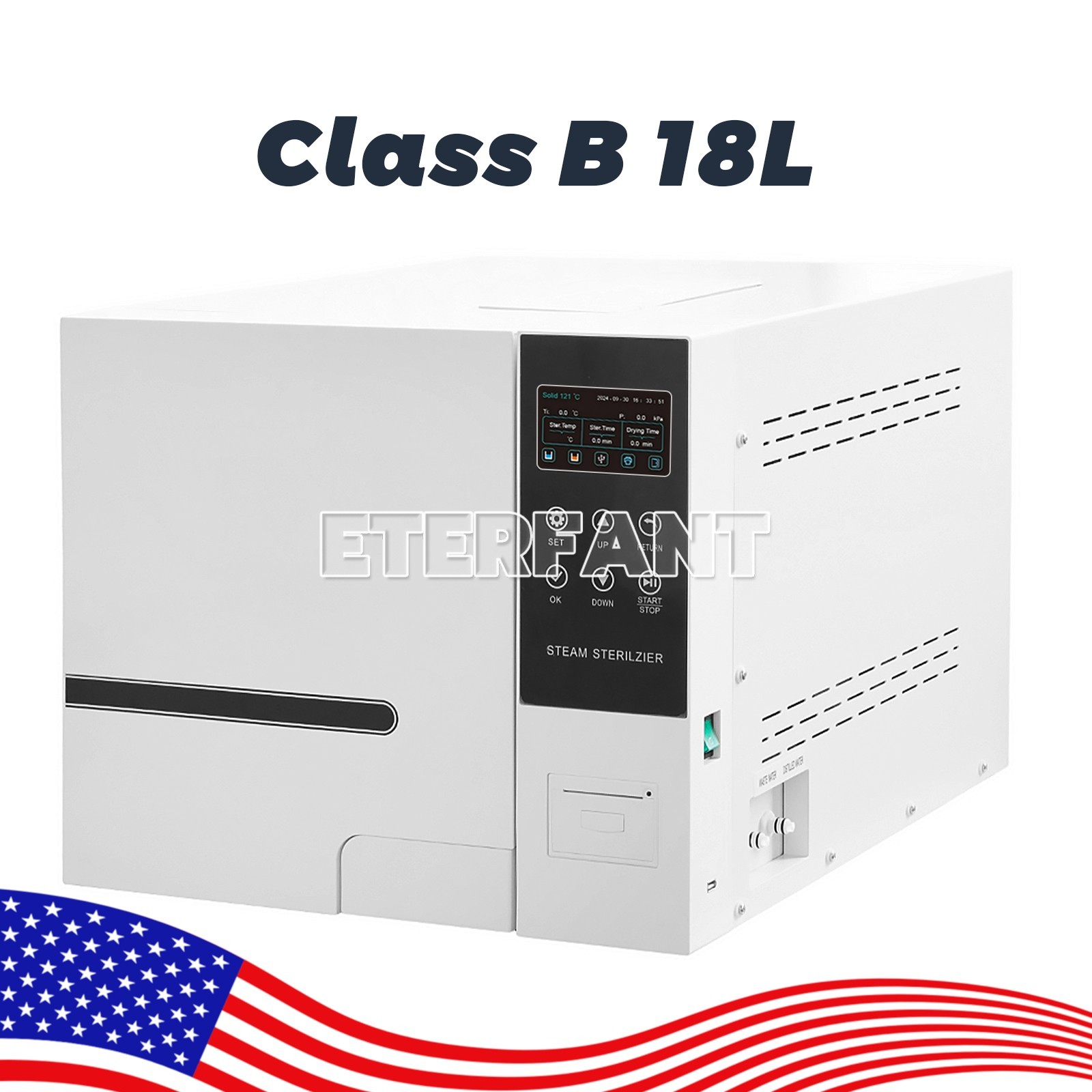 18/23L Class N/B Dental Autoclave Steam Sterilizer Medical Sterilization US