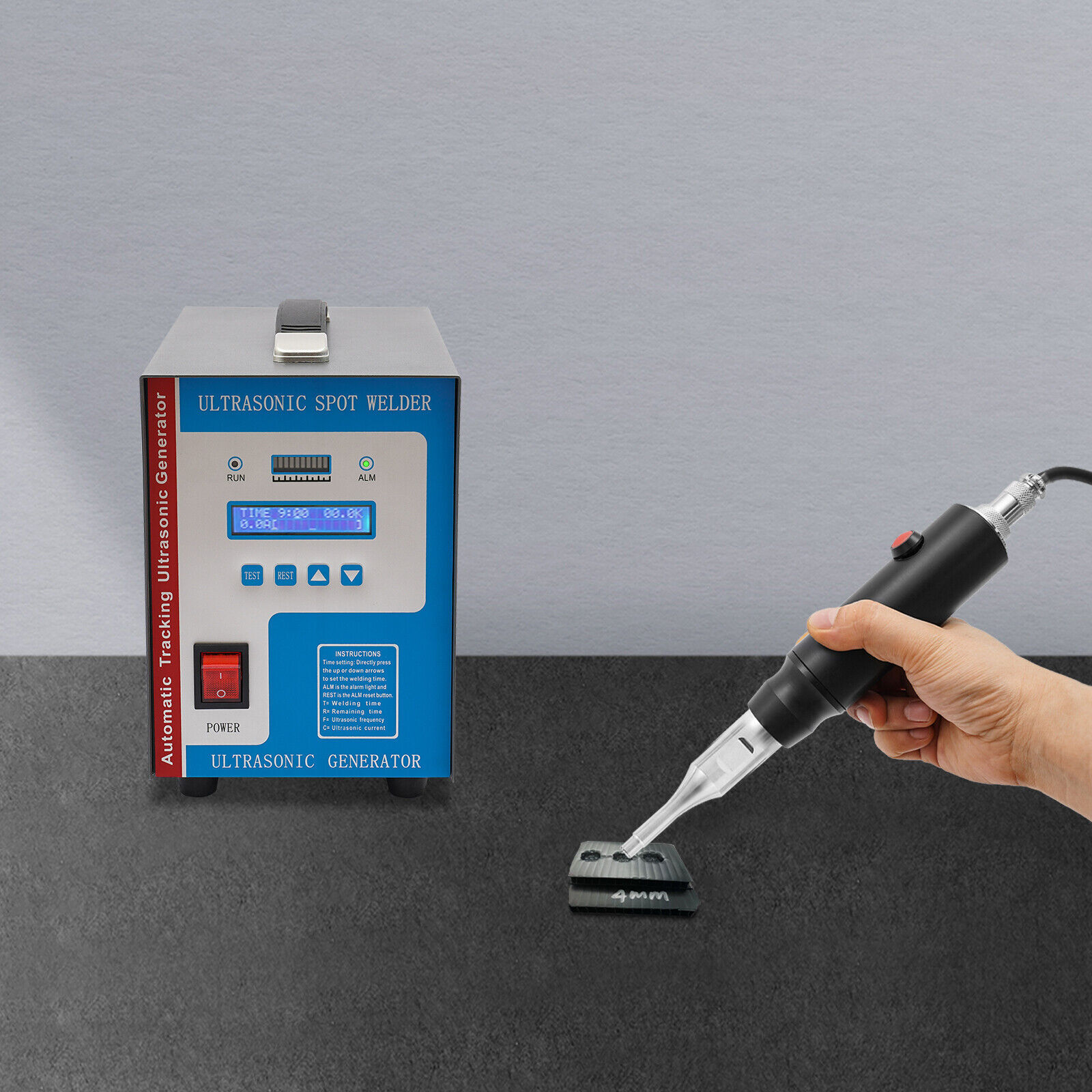 110V Portable Ultrasonic Plastic Welder Ultrasonic Spot Welding Machine 10in1