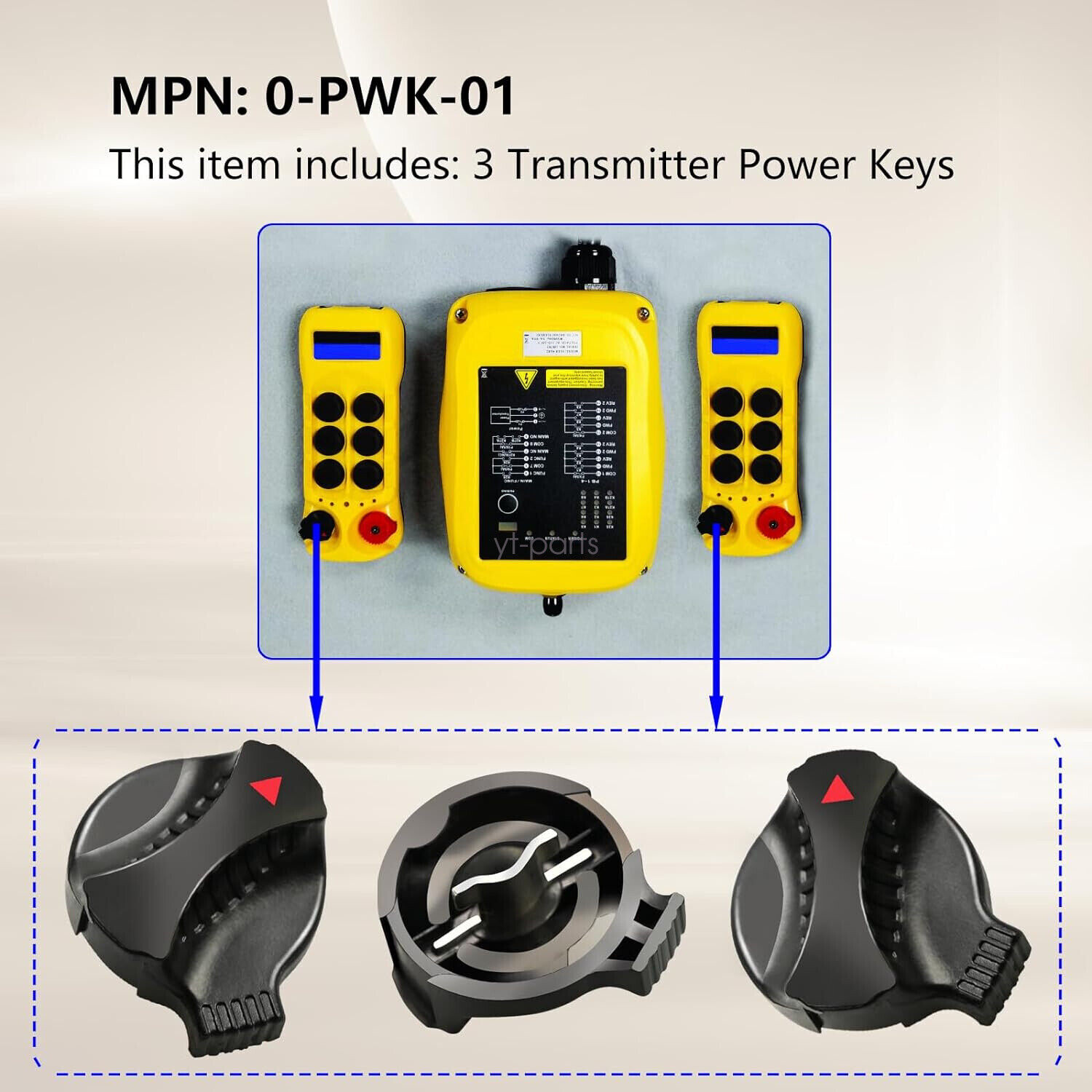 3 Pack Fits Magnetek Transmitter Start Power On Flex Button Key Cap 0-PWK-01