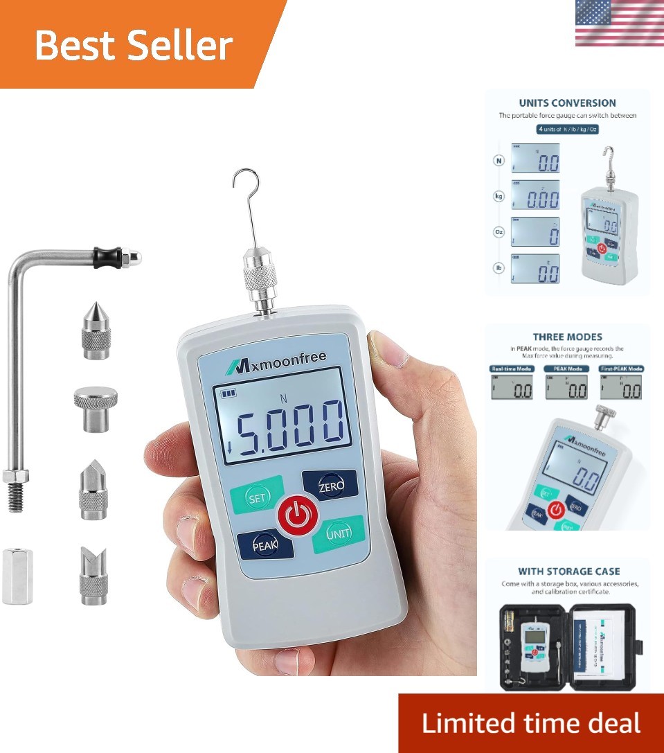 5N Digital Force Gauge Push Pull Tester Portable with Case | Auto Backlit LCD…