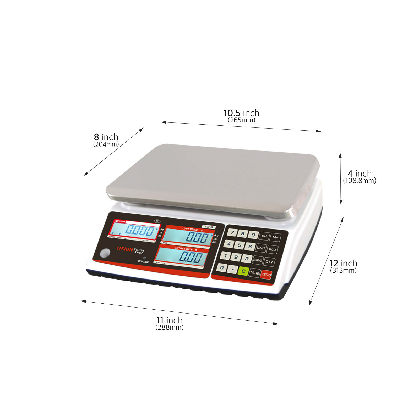VisionTechShop TVP-30B Price Computing Scale, 30lb Capacity, 0.005lb Readability