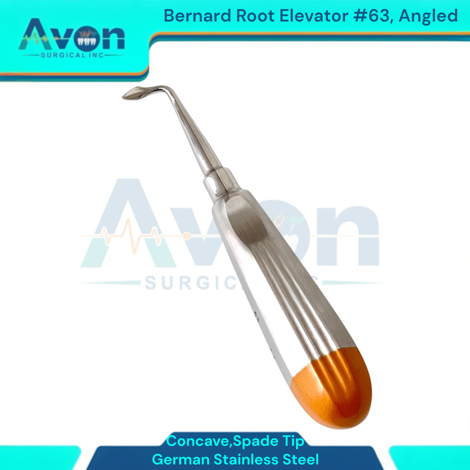 Spade Tip Bernard Root Elevator Pick, #60 Str + #63 Angled, Hollow Handle – 2PK