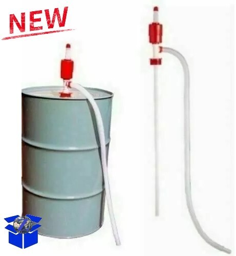 Hand Siphon Drum Barrel Pump 15 30 55 Gal Polyethylene Suction Manual Squeeze
