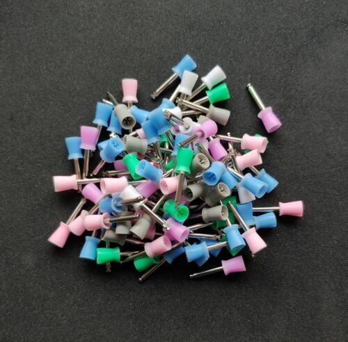 100Pcs Dental Latch type Rubber Polishing Cups Brushes Tooth Prophy Polisher