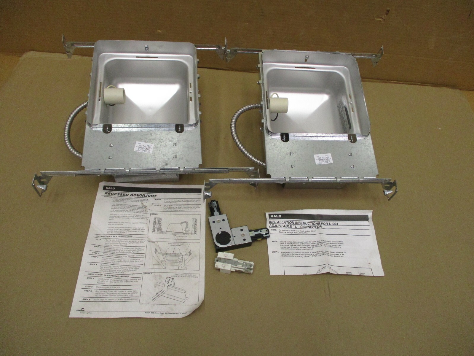 New Open Box Lot of 2 Pcs & 1 “L” Connector 100W A19 Max. Cooper A3704ISU