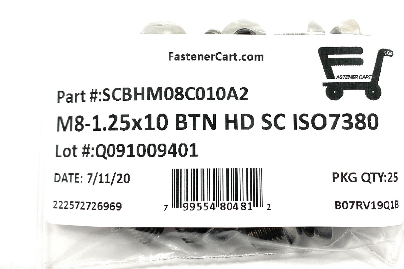 (25) M8 x 1.25 x10 Stainless Steel Button Head Socket Cap Screws ISO7380 M8-1.25