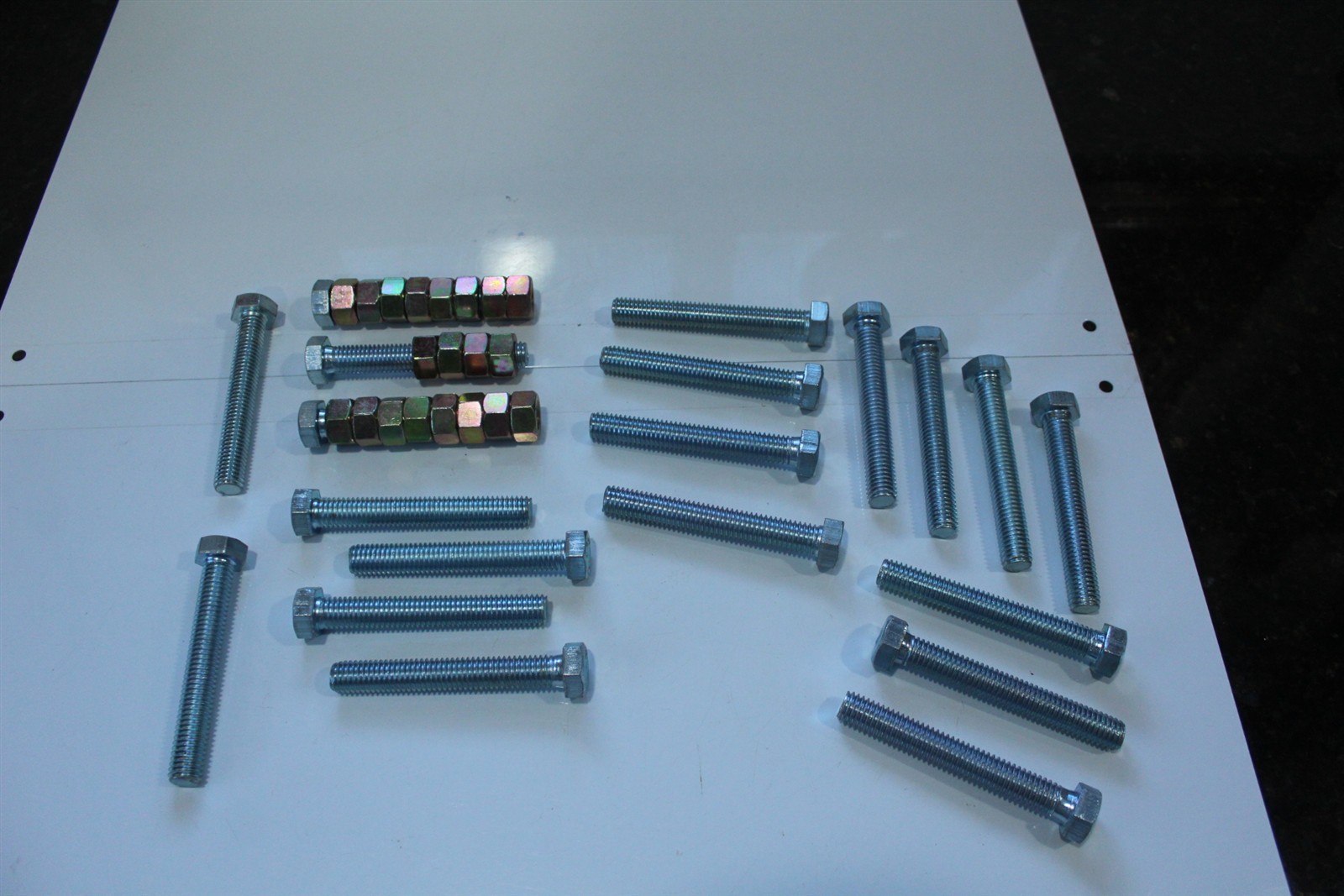 Full Threaded Bolts 3-1/4″ x 12mm Lot of 20 With Nuts