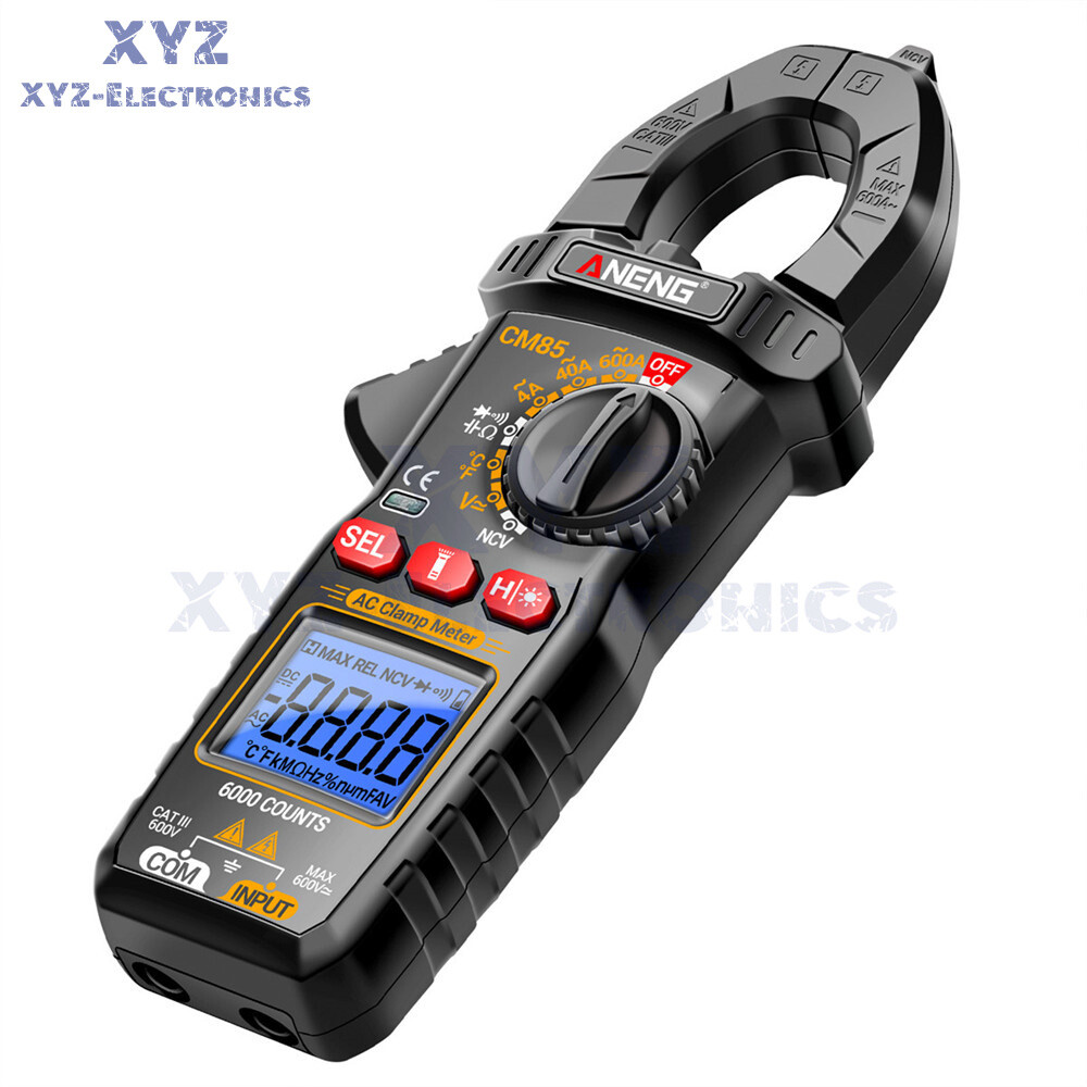 ANENG Digital Clamp Meter 6000 Count Multimeter NVC Amp AC DC Volt Current Test
