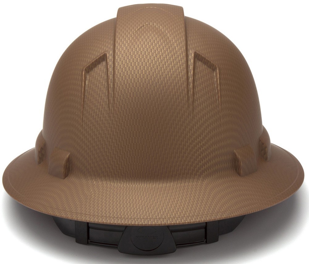 Pyramex Ridgeline Full Brim Hard Hat with 4 pt suspension – Copper Graphite