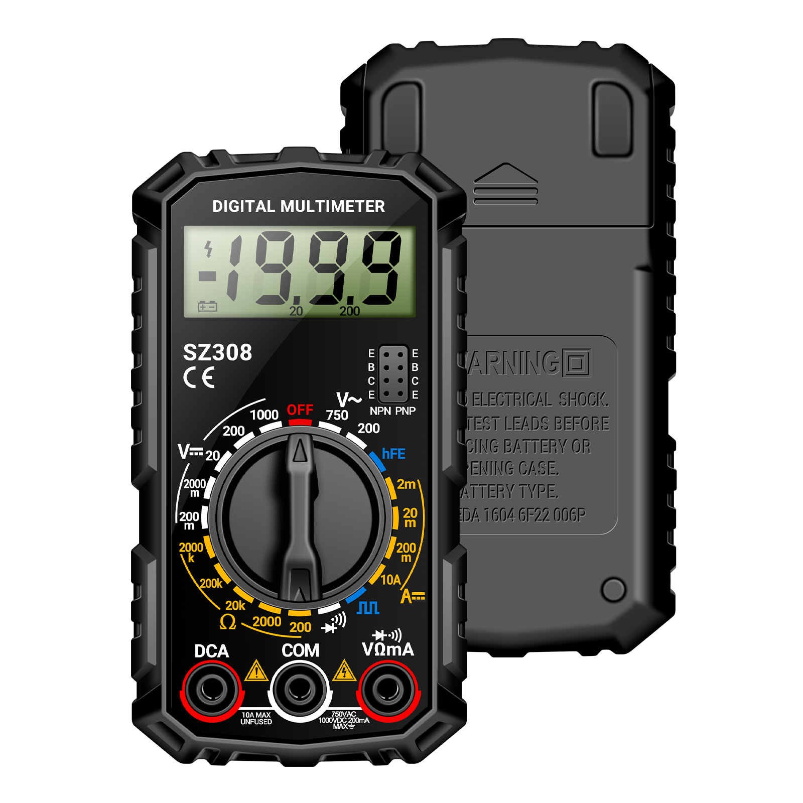 Auto Manual Multimeter for DC AC Voltage Current Resistance Diode Wave Output
