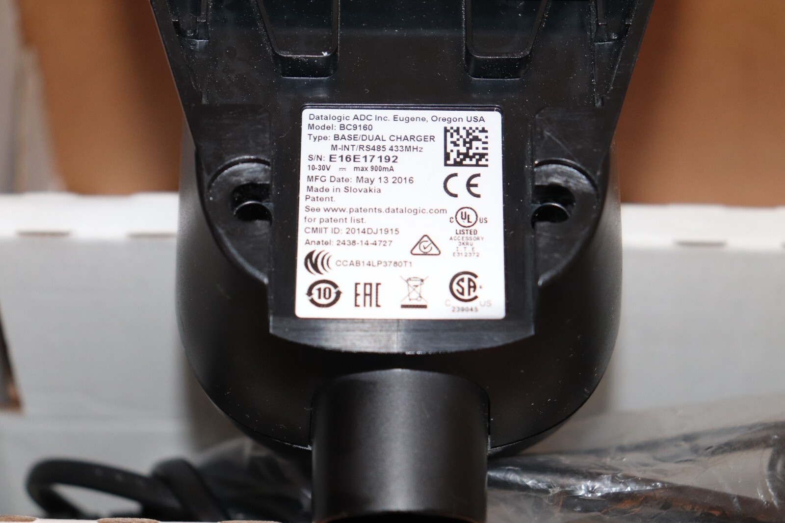 Datalogic PowerScan BC9160 433 BC9160-433 Base/Dual Charging Station NEW