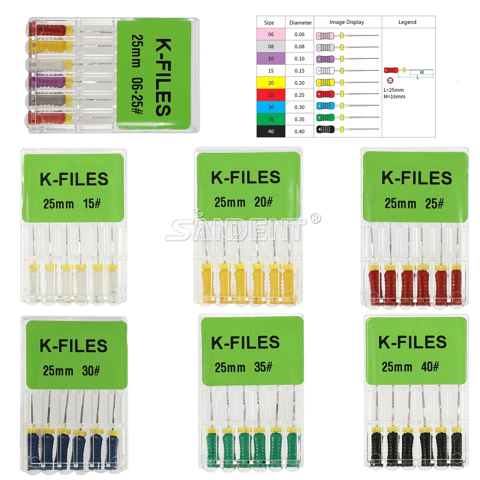 60 pcs Dental Endodontic K File Root Canal Hand Use K-Files 25mm