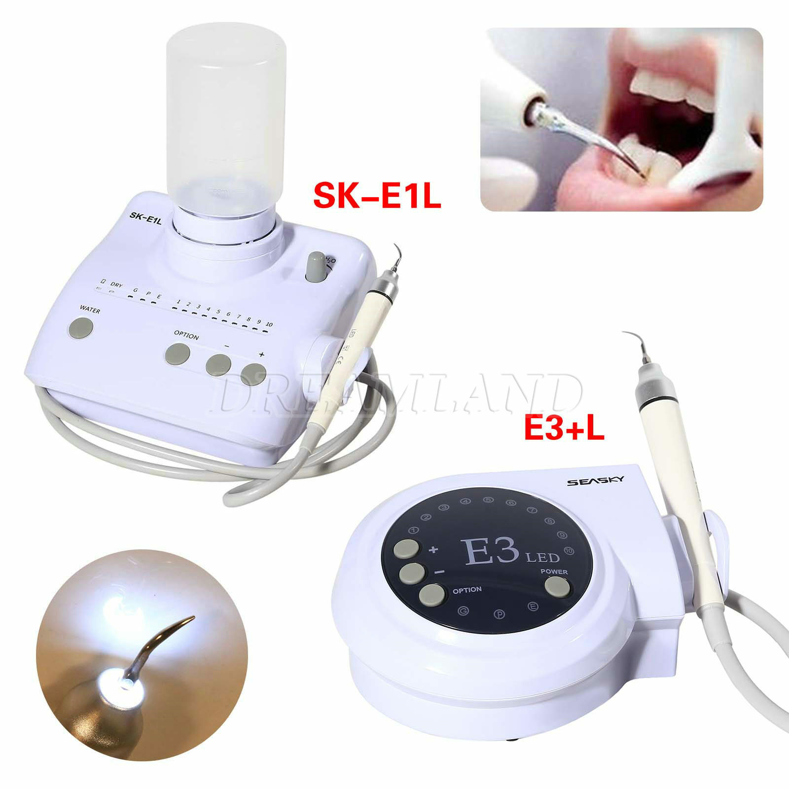 LED Dental Ultrasonic Scaler Handpiece fit SKYSEA EMS Cavitron (2 Bottles)