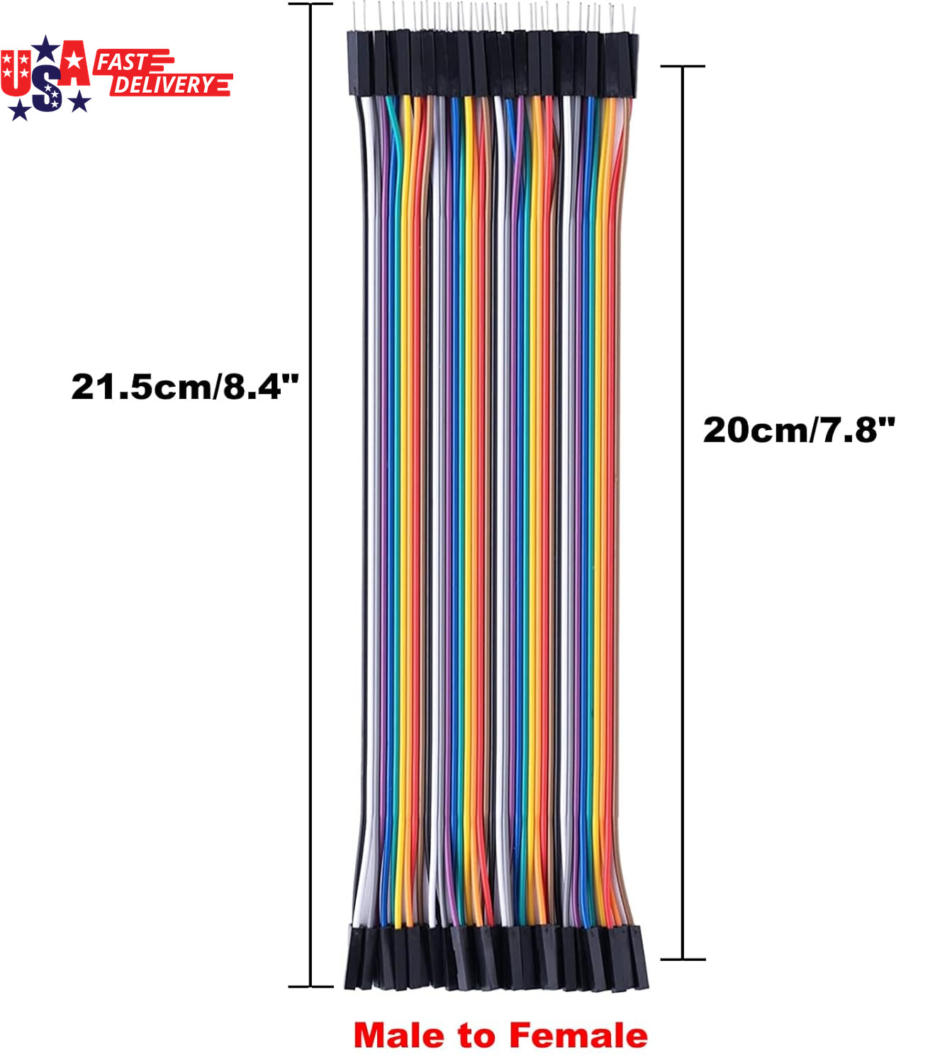 120Pcs Multicolored Dupont Wire 40Pin M/F, 40Pin M/M, 40Pin F/F Breadboard Jumpe