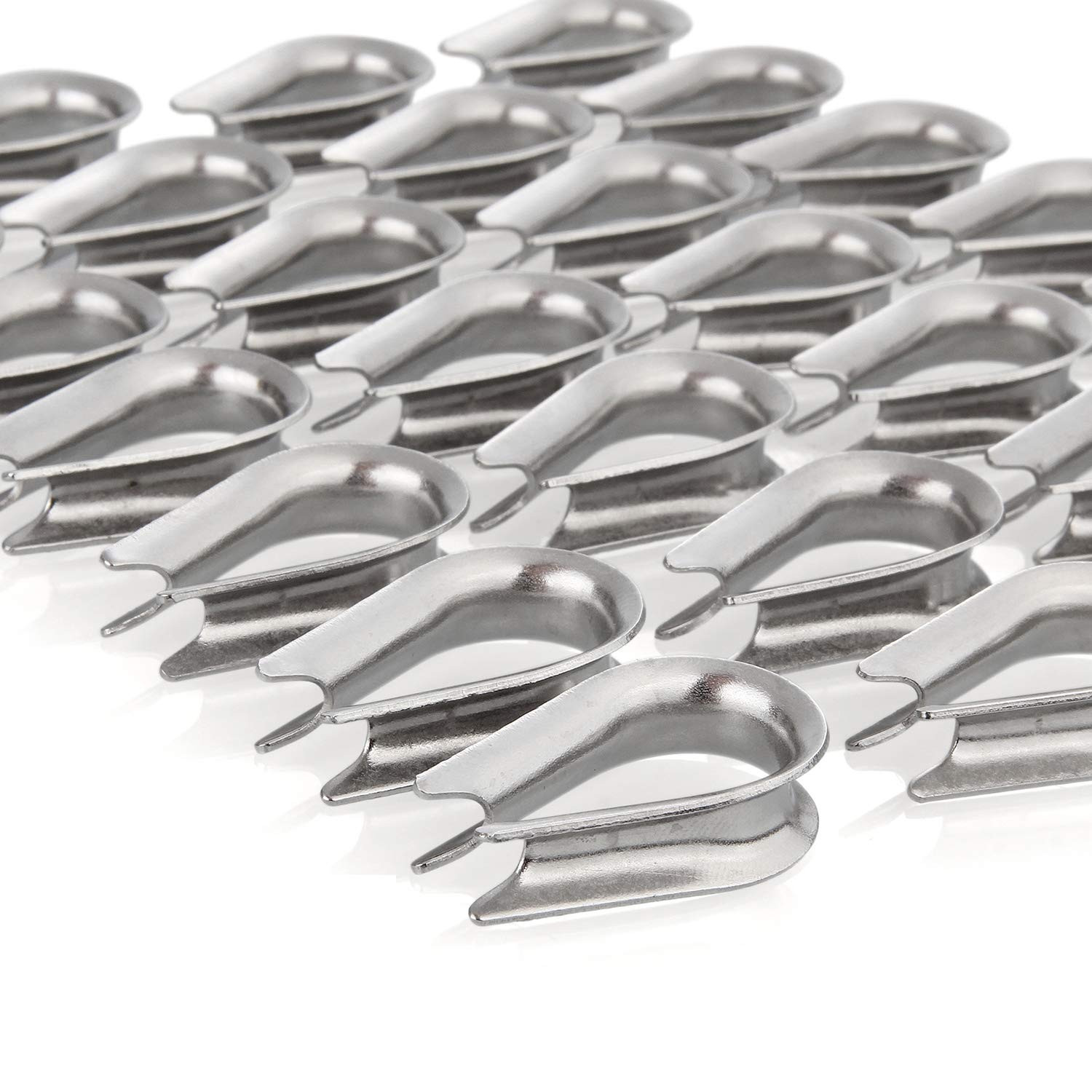 50 Pack M6 Stainless Steel Thimble for 1/4 Inch Diameter Wire Rope Cable