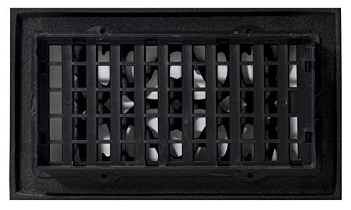 Decor Grates AC408-BLK Victorian Floor Register 4 x 8 Inches Cast Iron Black