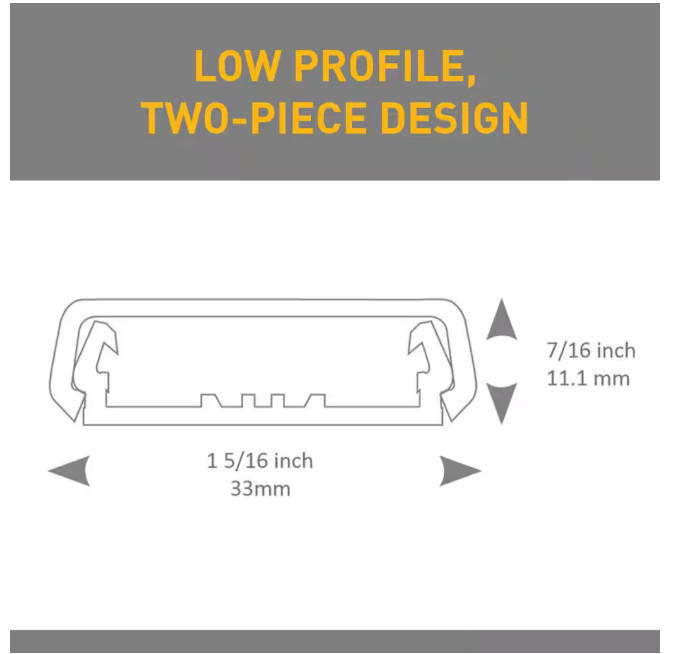 Wiremold 5 ft. Non-Metallic PVC Raceway – White Surface-Mount Cable Management