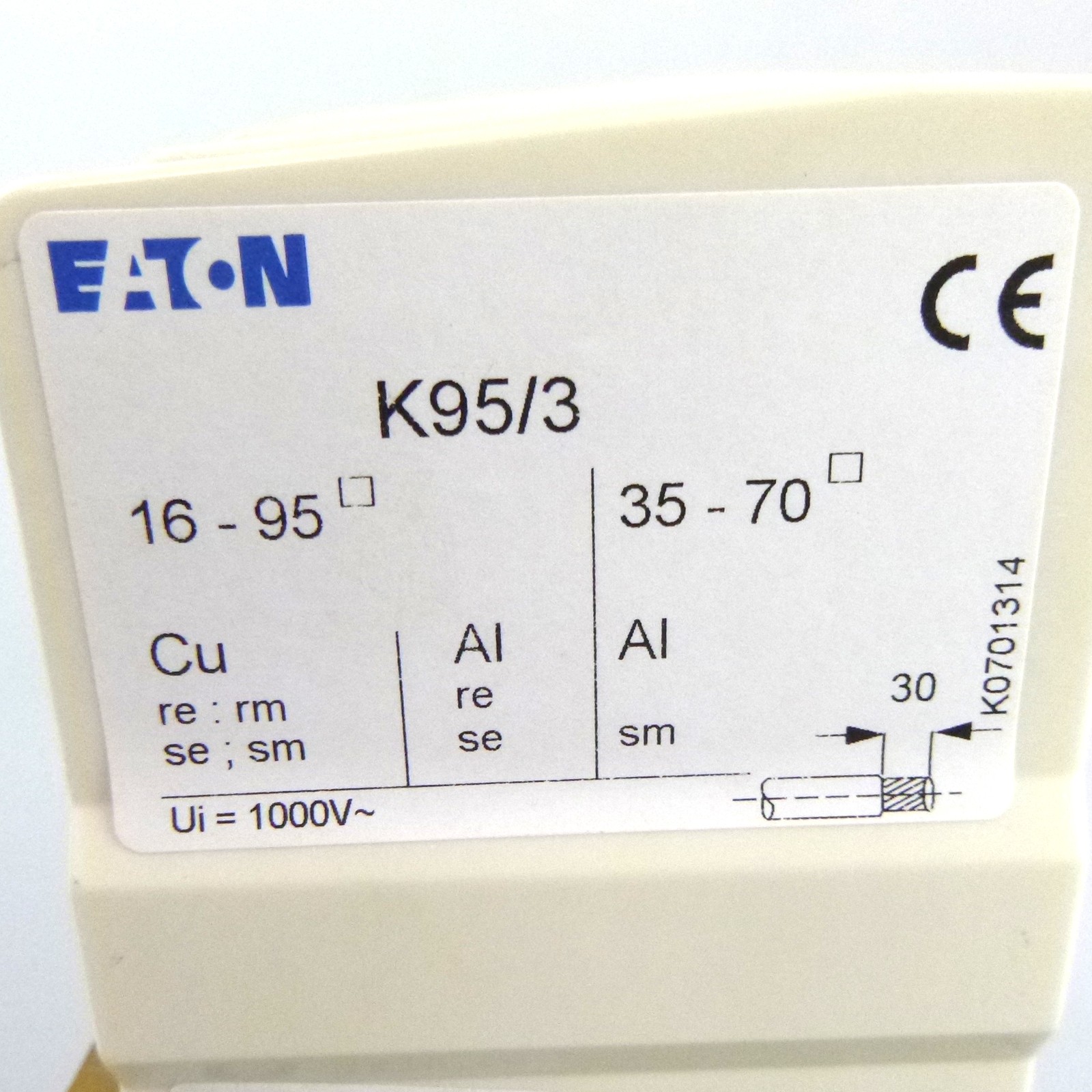 Eaton Terminal Block K95/3 25017 160A 3p Original Packaging