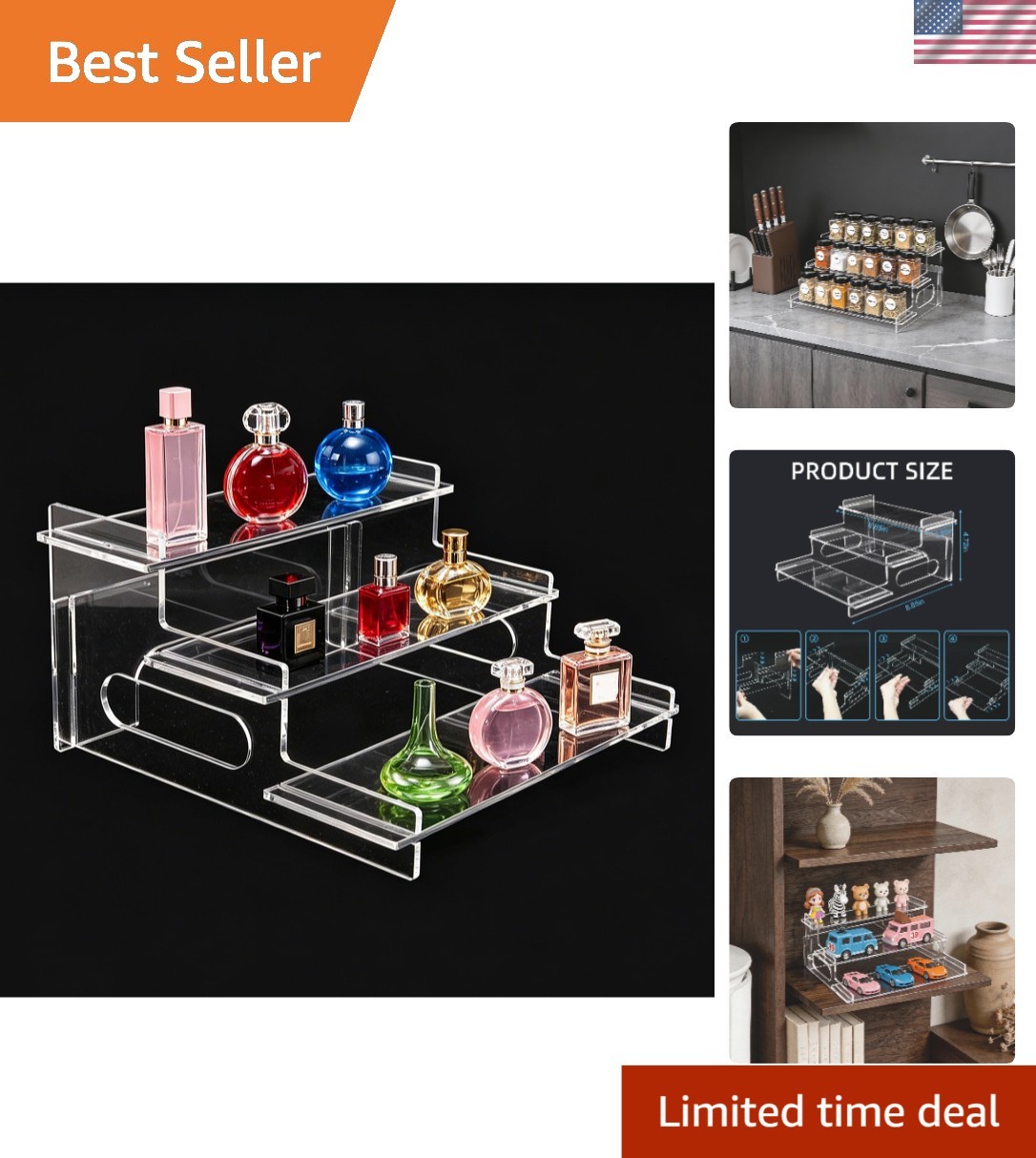 Minimalist 3-Tier Acrylic Display Stand – Showcase Your Favorite Items Elegantly