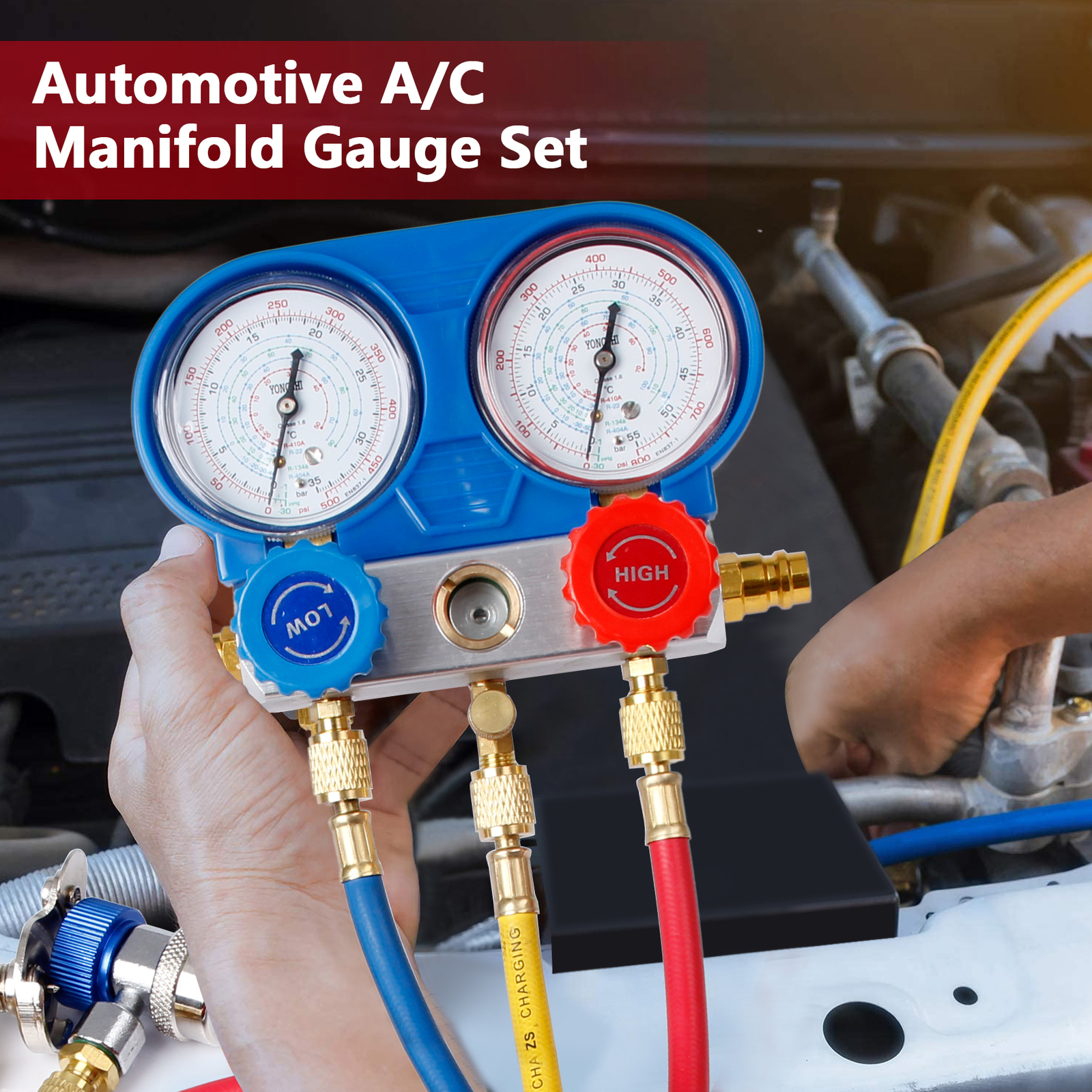A/C AC Manifold Gauge Set for Car test Kit Manometer Gauge System Refrigeration