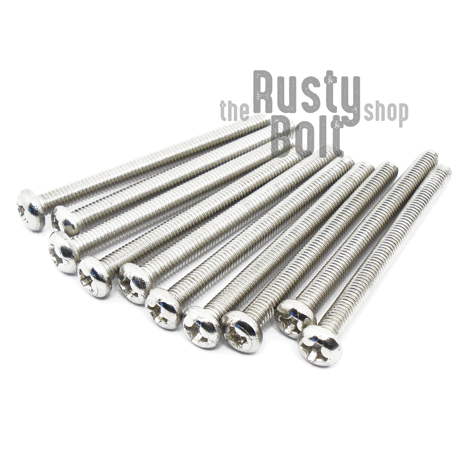 M3 x 35mm, Phillips Pan Head Screws, Steel, Nickel Plated
