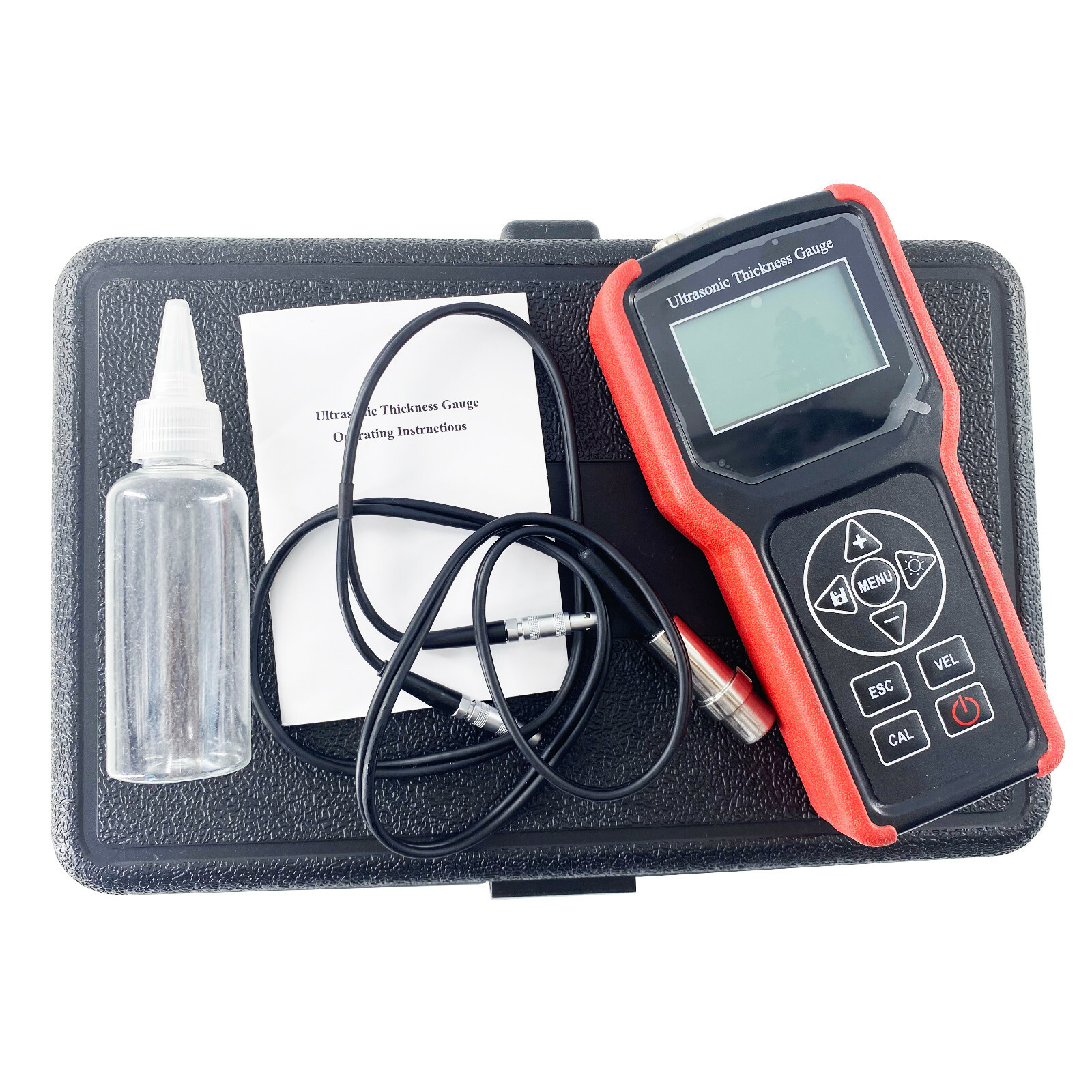 Ultrasonic Thickness Gauge Tester for Metal Plastic Glass 0.03 to 15.74 Inch