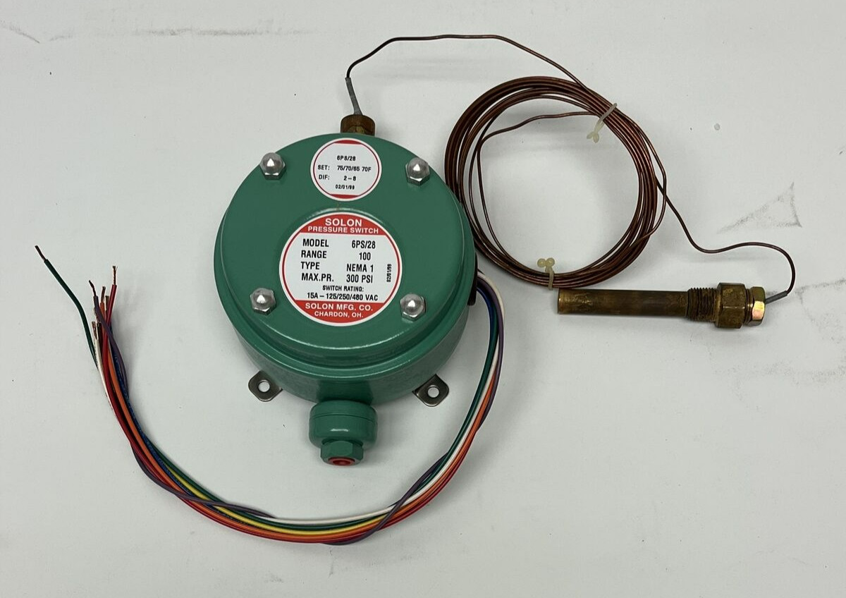 NEW IN BOX Solon 6PS/28 Pressure Switch 15A – 125/250/480VAC 300PSI