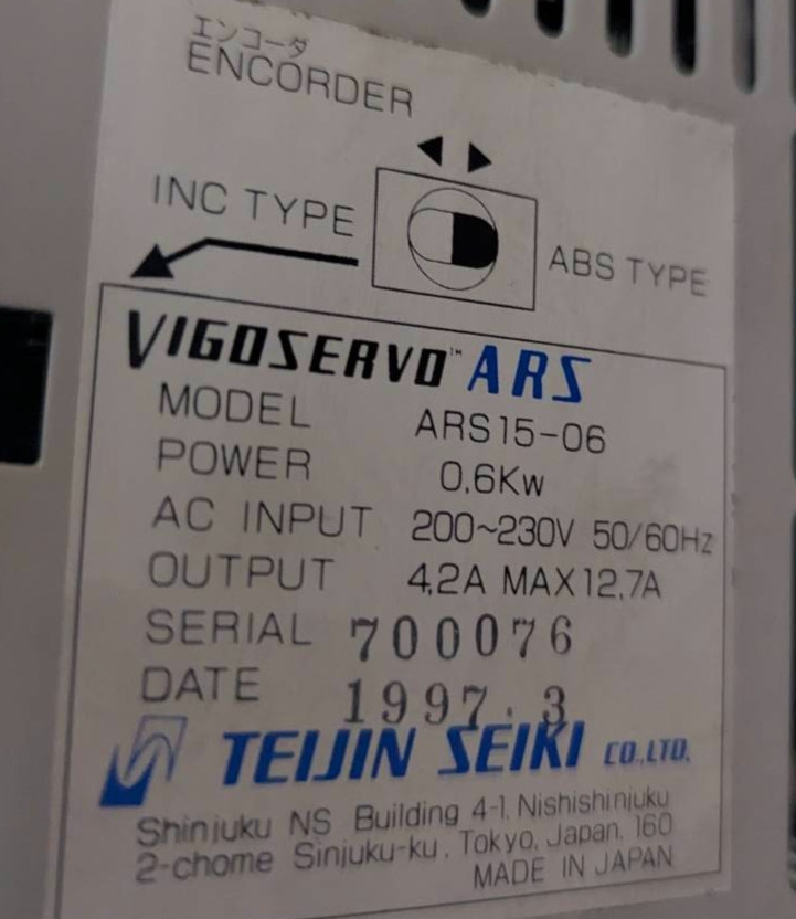 TEIJIN SEIKI ARS15-06 Vigoservo Servo Drive US Free TAX From Actual Machine