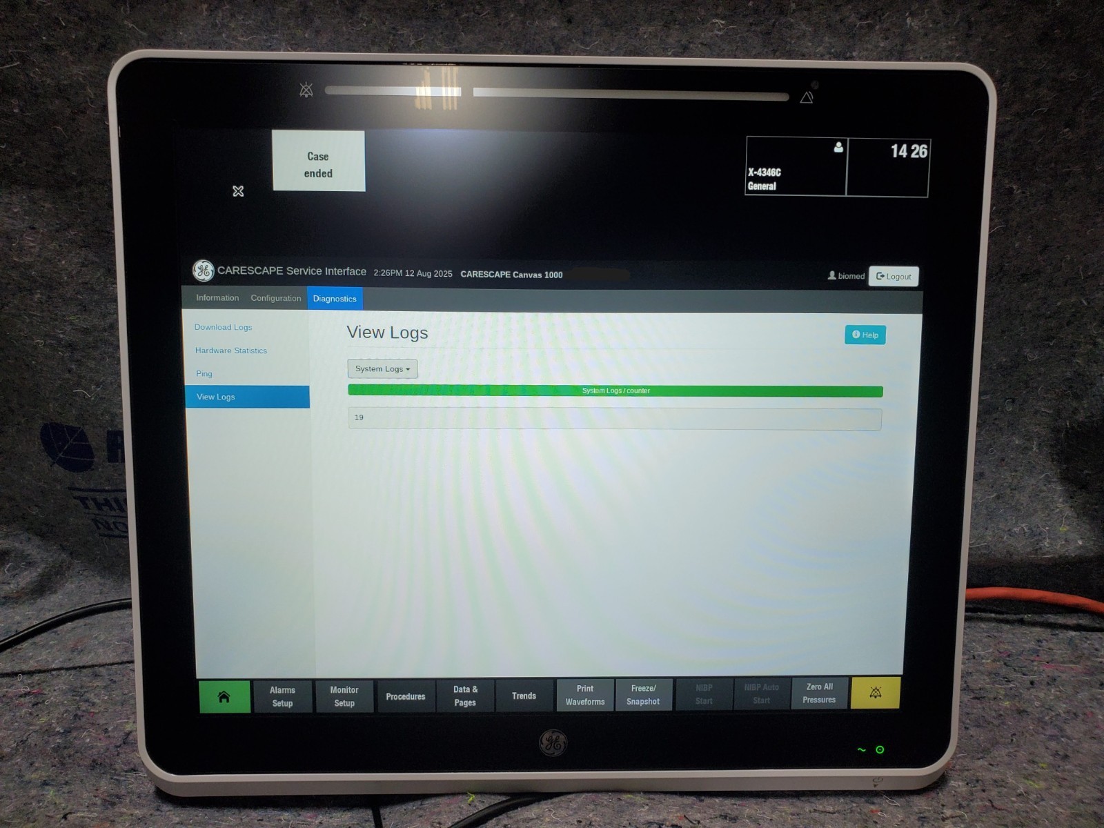 GE Carescape Canvas 1000 Patient Monitor 2024 5876727