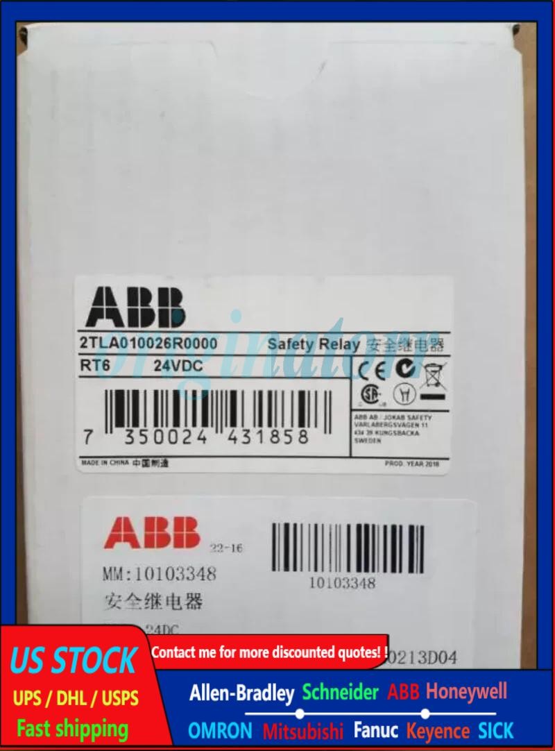 1pc ABB RT6 24VDC safety relay module 2TLA010026R0000 US Free TAX