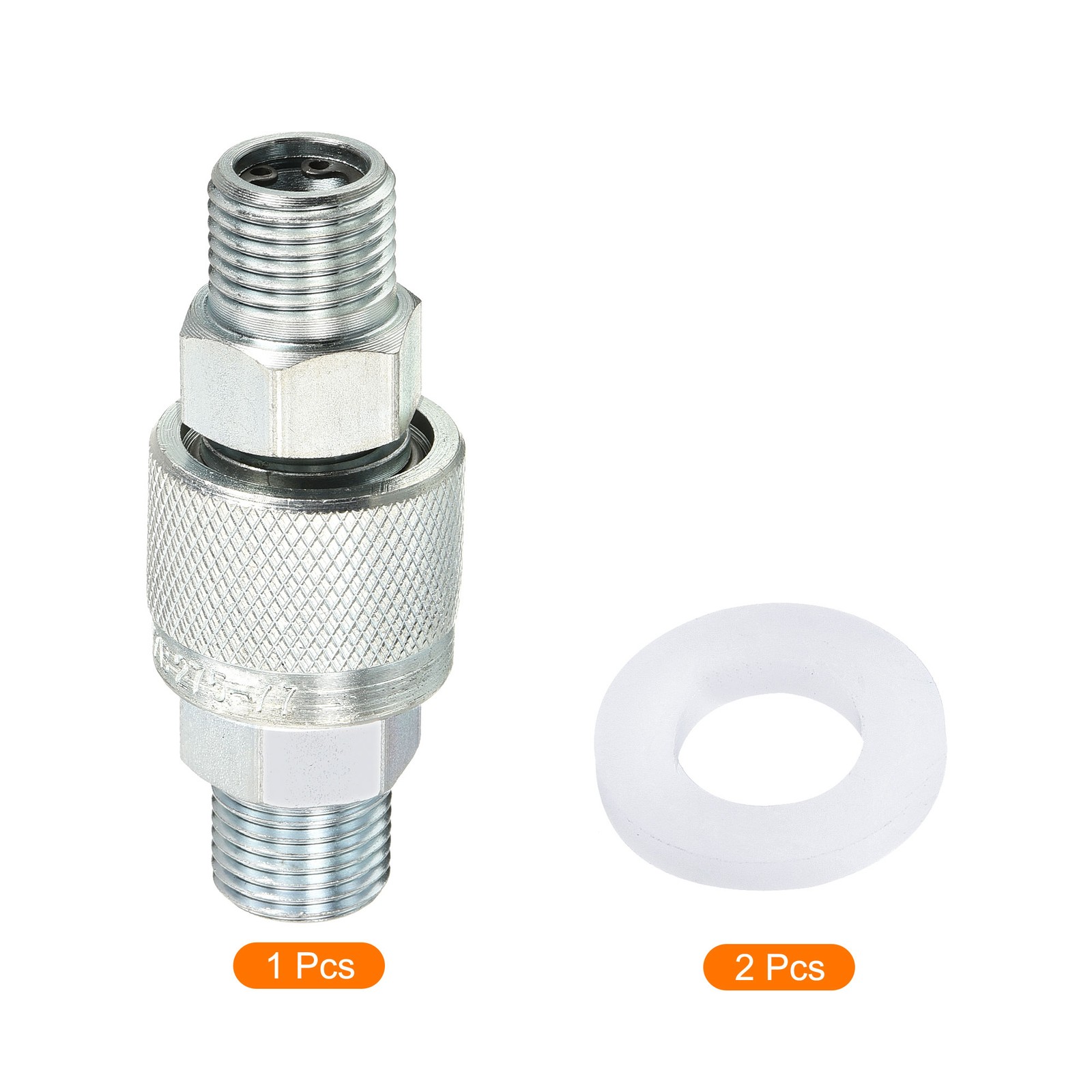 Hydraulic Quick Connect Coupler 1 Set Carbon Steel M16x1.5mm Male Thread Silver