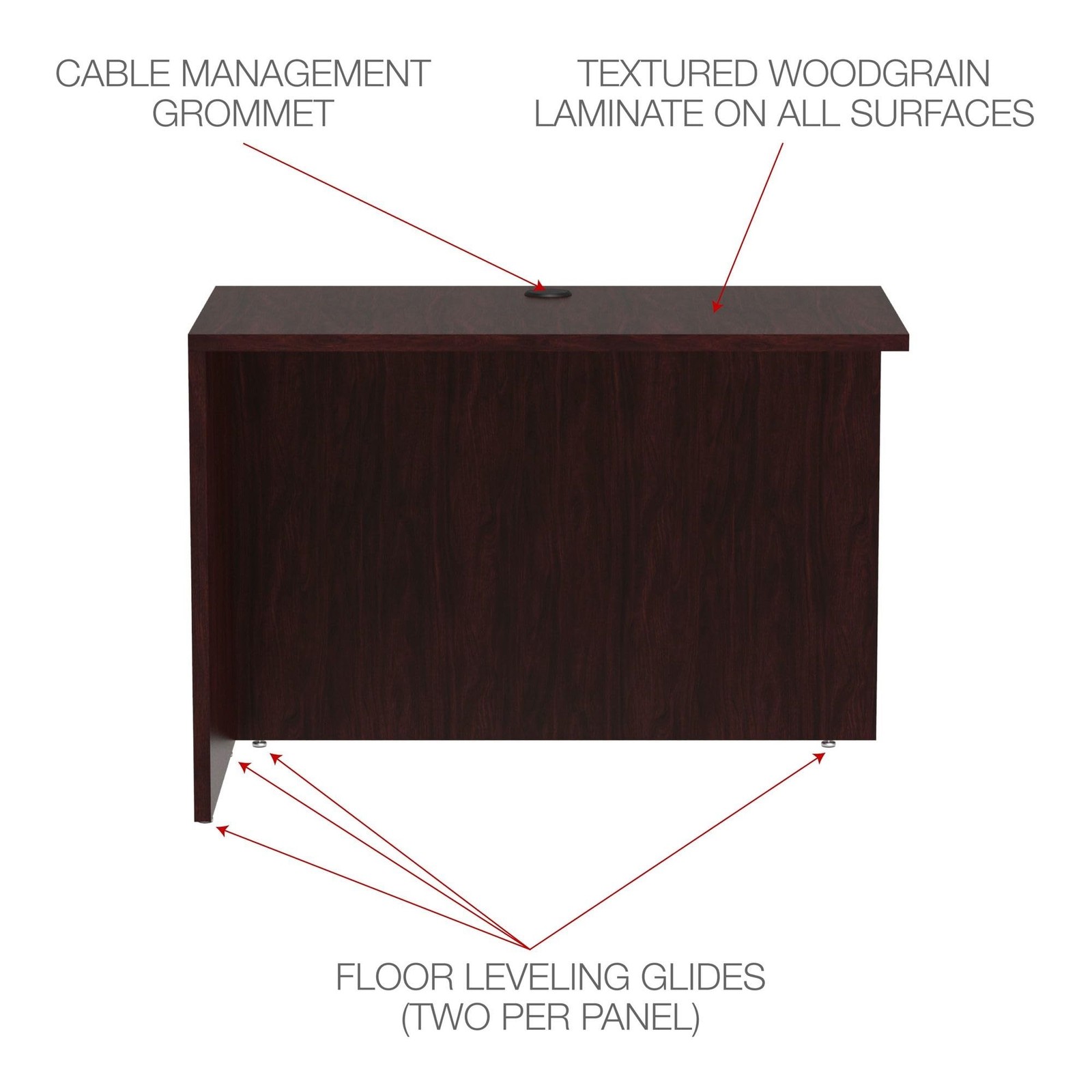 Alera Valencia Series Reversible Return/Bridge Shell 42w x 23.63d x 29.5h.