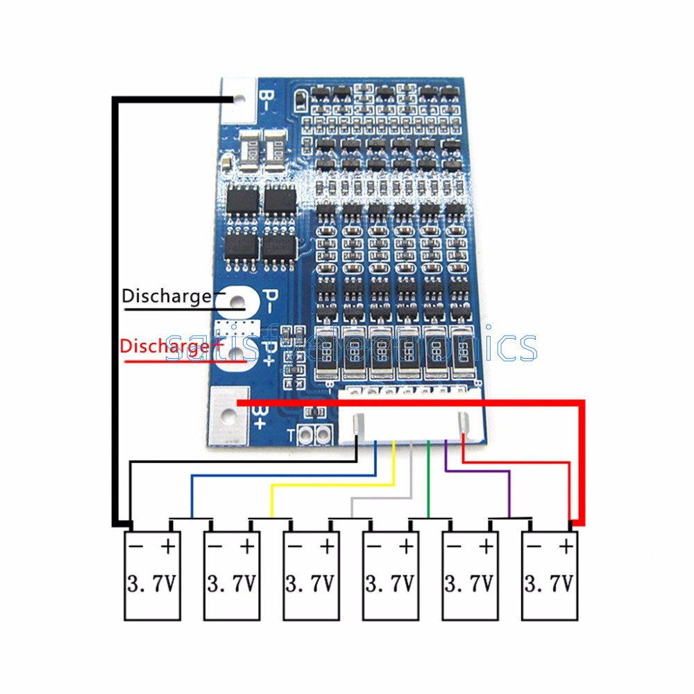 6S 22.2V Li-ion 18650 Lithium Battery Packs BMS Protection PCB Board w/ Balance