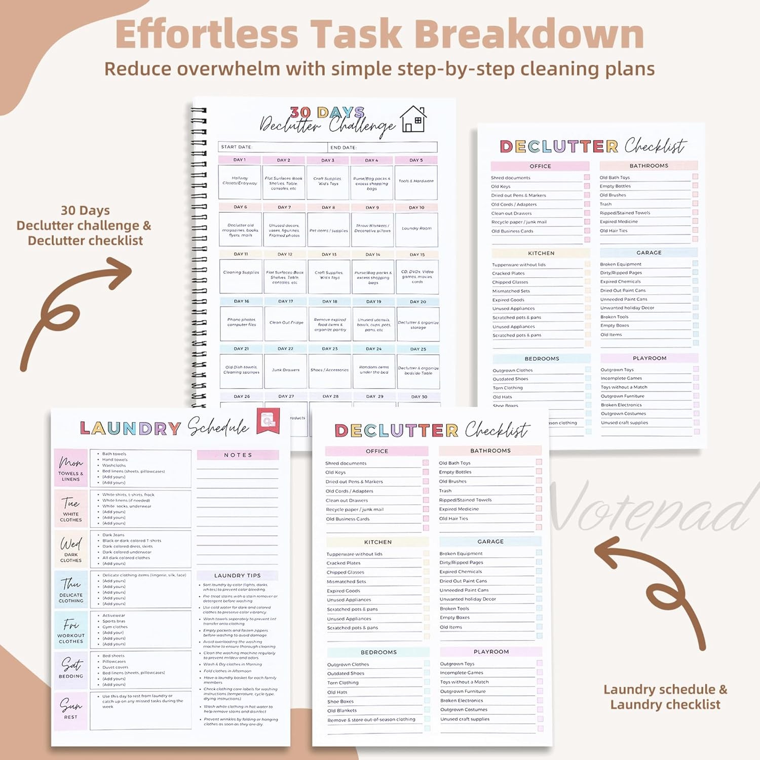 Adults Adhd Cleaning Planner, Editable Adhd Cleaning and Organizing Planner DIY