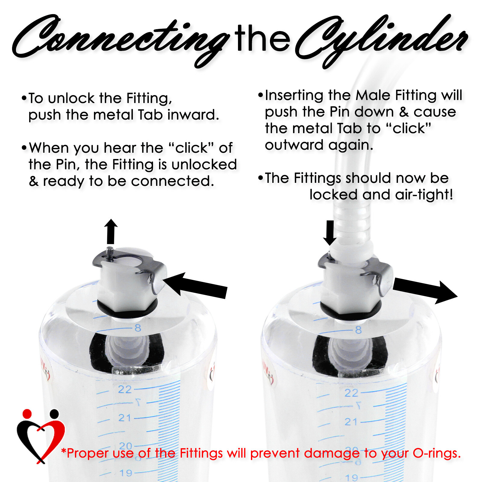 Hose and Male Push-To-Connect Fitting for Vacuum Pumps 12 Inch