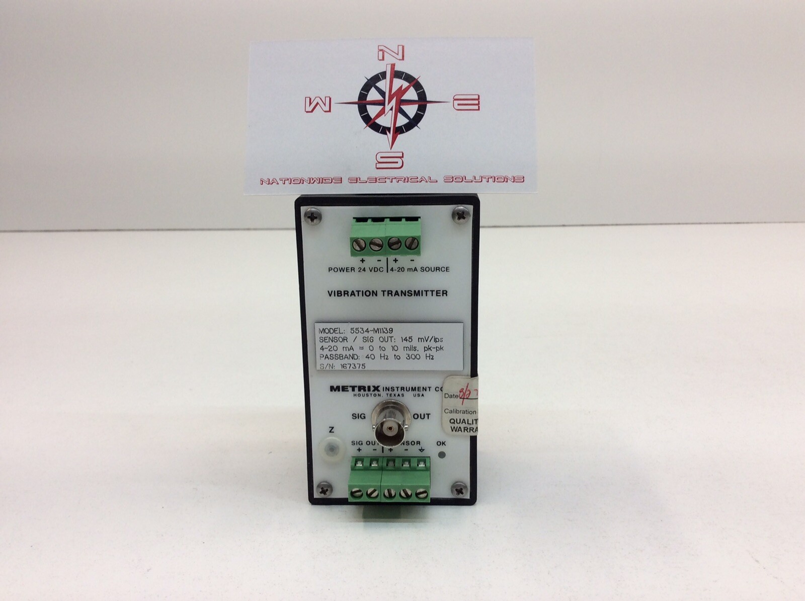 Metrix 5534-M1139 Vibration Transmitter 145 mV/ips 4-20mA 0-10 Mils 24VDC