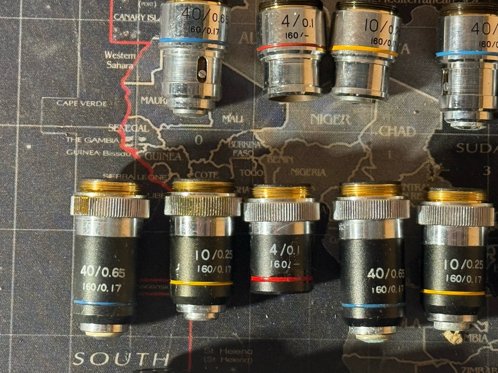 Lot of (32) Various Objectives Lens Microscope 4x 10x 40x 100x