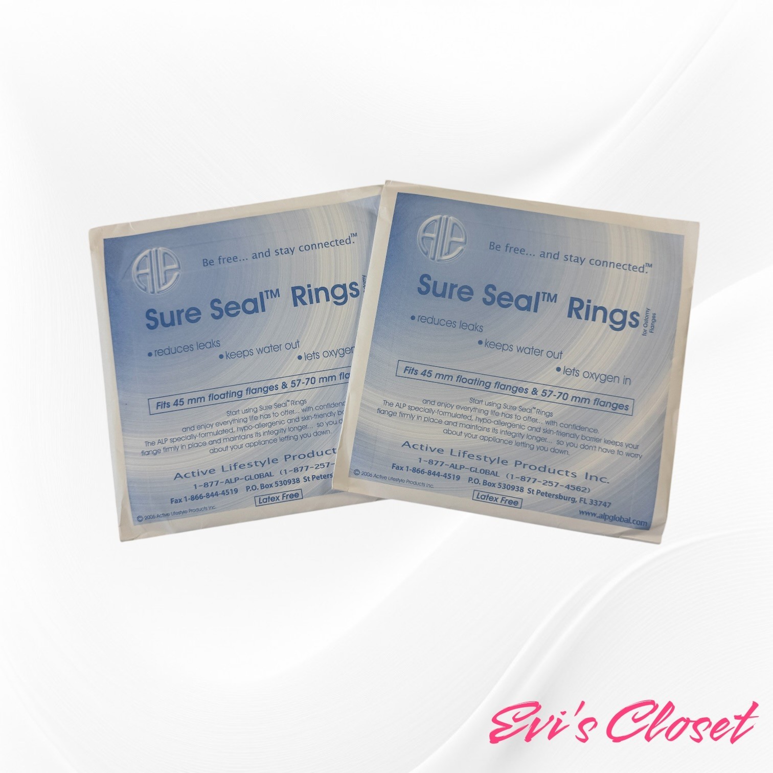 Ostomy Care New Sure Seal Rings Fits 2 1/4″ 2 3/4″ 2 Pack 10 Per Box Exp 10-2027