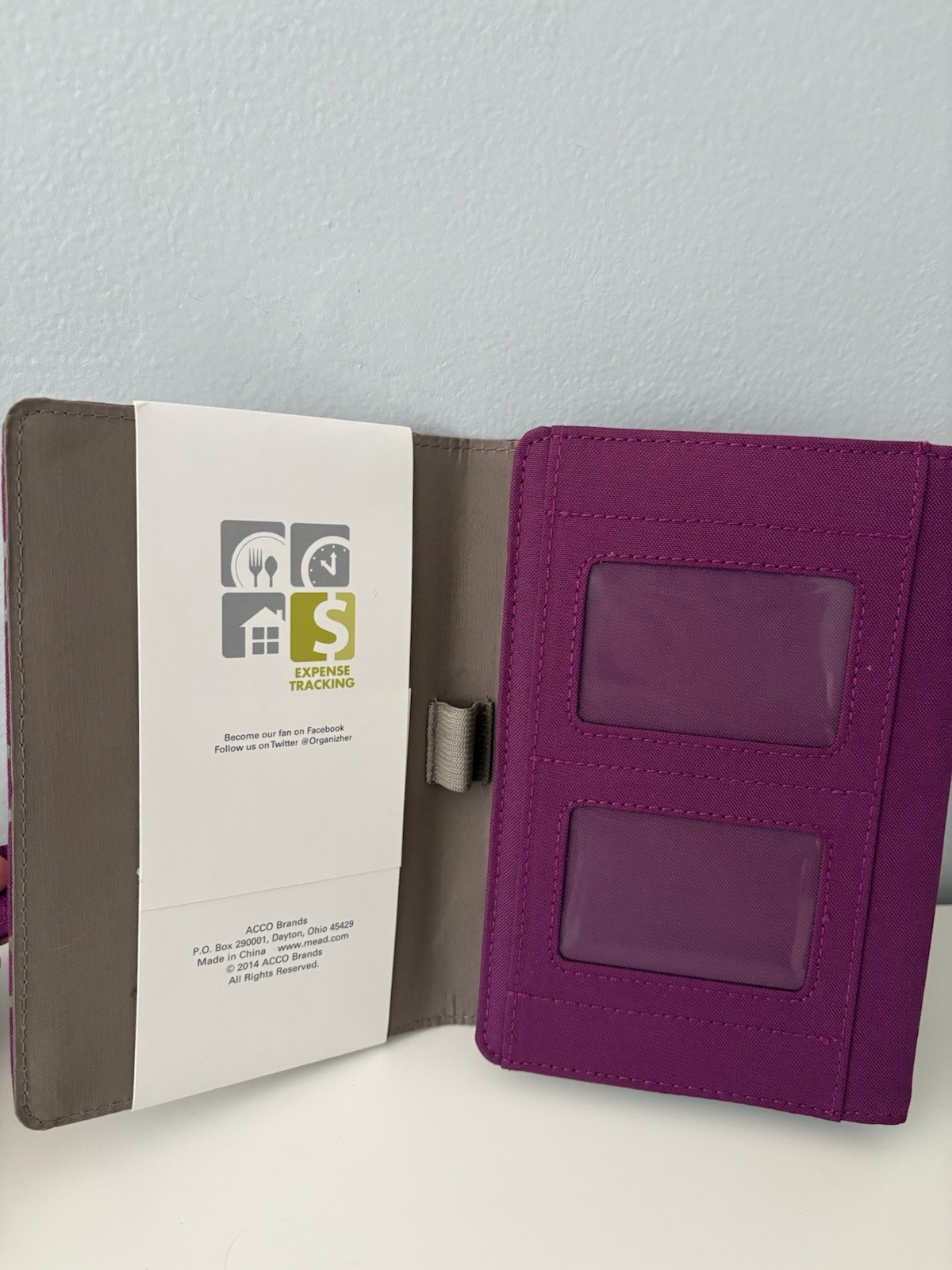 Mead OrganizHer Coupon Organizer 5 Tabbed Organizer Pen Slot ID Slot Purple New