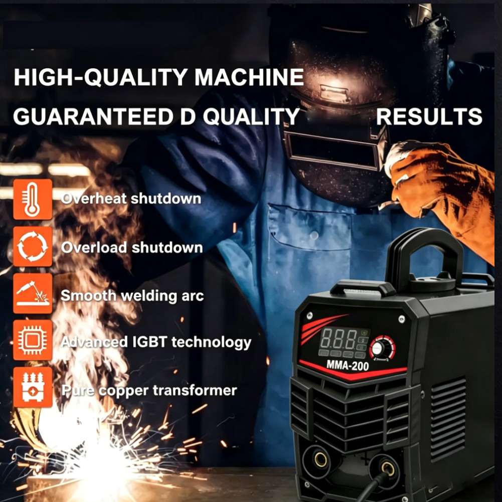 2-IN-1 MMA 200 Welder Machine IGBT Inverter 250A 110/220V Dual Voltage Portable