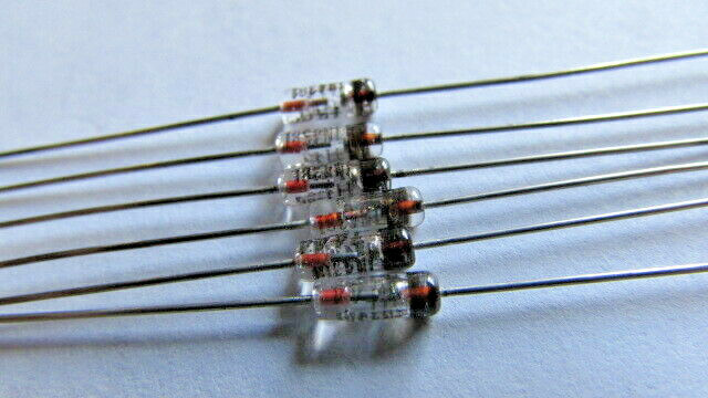 1N4381 ITT Germanium Gold Bonded Diodes Fast Switching (6 PIECES) USA, GERMANIUM